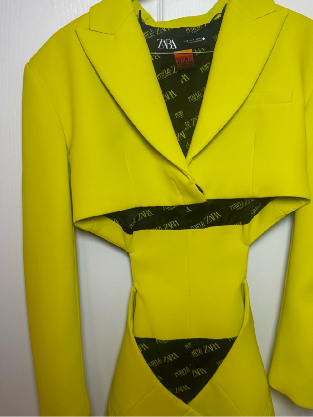 Zara x Purple Magazine Neon Cut Out Blazer Dress - Picture 4 of 8